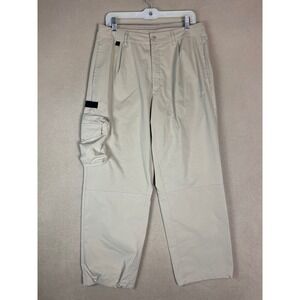 Adidas Originals Cargo Pants‎ Khaki Beige Mens M Relaxed Fit Embroidered Logo